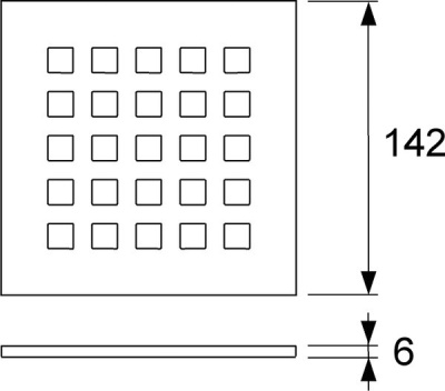 Декоративная решетка TECEdrainpoint S "quadratum", нержавеющая сталь, 150 мм 3665009