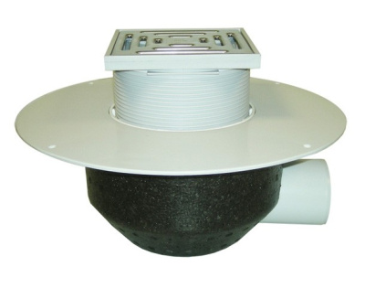 Кровельная воронка,HL64BP DN75  с теплоизоляцией, с корпусом  для ПВХ мембран, с гортзонт. выпуском