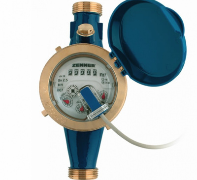 Счётчик ХВС ZENNER MTK-I(импульсный),Dn20,монт.длина 190 мм,крыльчатый,многоструйный,резьбовой
