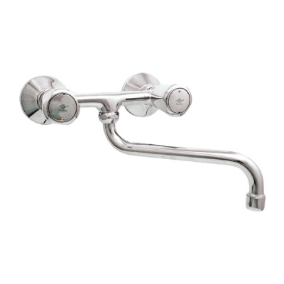 301 TRIGO CER  Смеситель для мойки, настенный, излив 200 мм. с керамической кран-буксой  MOFEM