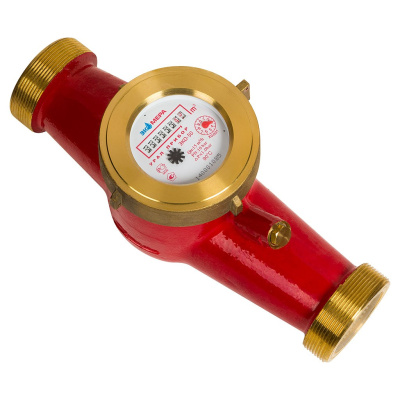 Счетчик воды ЭКОМЕРА ЭКО Ду50 L300 ГВС-ХВС многоструйный антимагнитный, резьбовой. Сгоны в комплекте