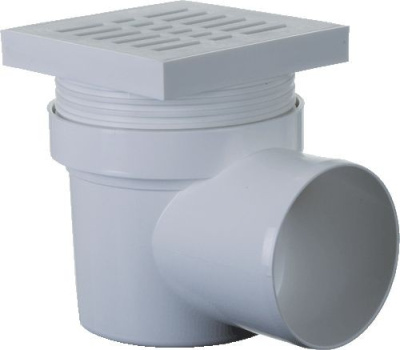 Трап горизонтальный 150х150, Д110 белый