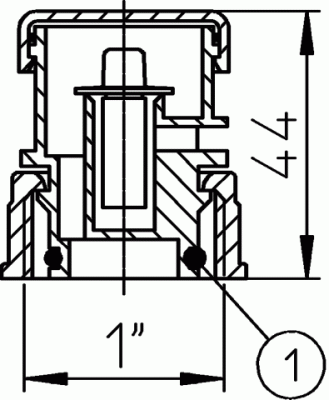 HL 902 Воздушный клапан Накидная гайка 1" Защита одного сантезн. прибора