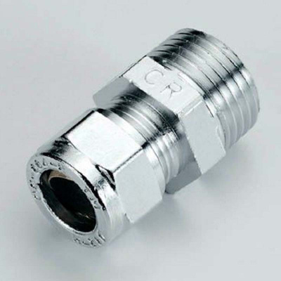 Соединение медь хром 15 х 1/2" Наружная резьба обжим TIEMME