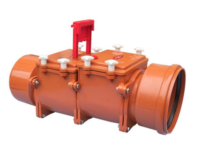 HL 720.2 DN 200 2-х камерный канализ. затвор с ручной фиксацией одной заслонки в закрытом состоянии