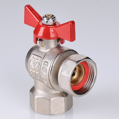 Кран шар. BASE угловой с накидной гайкой 1/2" вн.-вн. (короткий)  VALTEC  VT.266.NS.0404