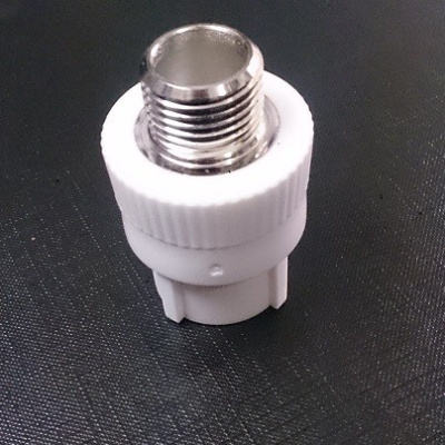 Соединитель полипропиленовый комбинированный PPRC D20*1/2НР белый РОССИЯ (упаковка 200 шт)КРОСС