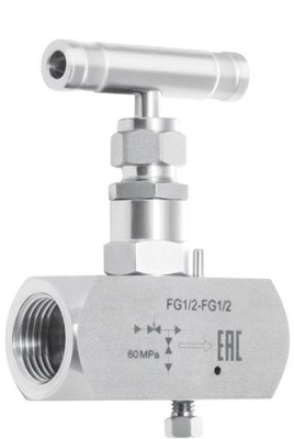 Игольчатый клапан 60 МПа  Внутренняя резьба G1/2 нержавеющая сталь