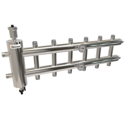 Коллектор с гидрострелкой 85 кВт 7 контуров 1,1/4х1 GSK 32-7 AISI 304 ПроксиТерм