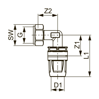 Угол с накидной гайкой 16 х 1/2" PPSU-латунь внутренняя резьба TECElogo-Push 8730216