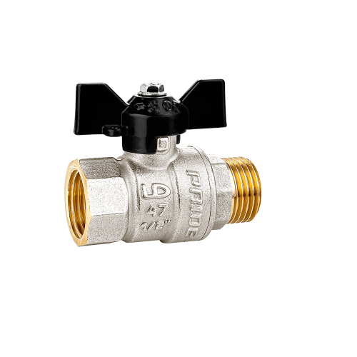 DN 1/2" шаровый кран LD pride В-Н (американка) бабочка Артикул: LD 47.306.15