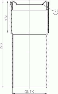 HL202G Отводящий патрубок, для унитазов с вертикальным выпуском DN 110 
