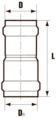 Патрубок переходной напорный двухраструбный  DN Ø 160 x 110 Хемкор           