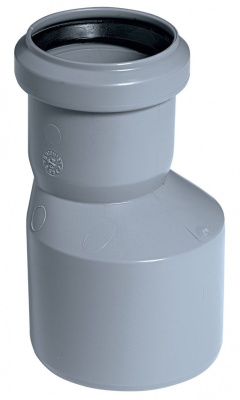 Переход-редукция канализационная короткая DN  40мм нар.x32мм вн. полипропиленовая, серая Синикон