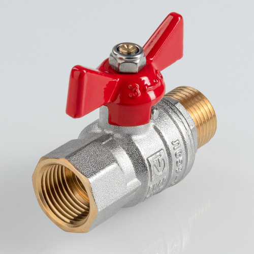 Кран шаровый ГОСТ Р 59553-2021, Бабочка рукоятка 3/4" вн.-нар. VALTEC  VT.418.N.05
