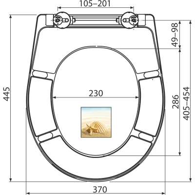 Сиденье для унитаза универсальное  ALCAPLAST A604 SOFTCLOSE SHELL дюропласт  с антибак.  свойствами