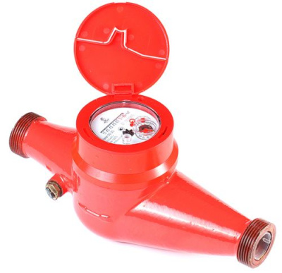 Счетчик воды ВСКМ 90-25 АТЛАНТ ХВС и ГВС L=260 мм, многоструйный, со сгонами, крыльчатый 72-25-266