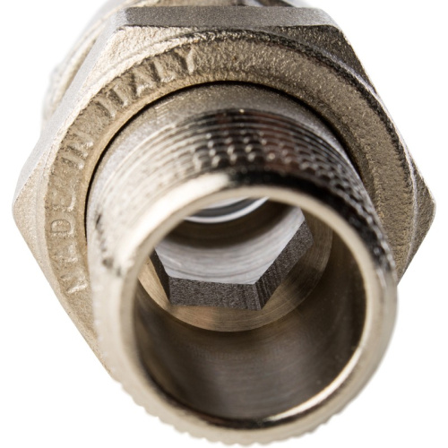 Полнопроходной шаровый кран со сгоном   1" ручка бабочка резьба внутренняя - наружная STOUT 