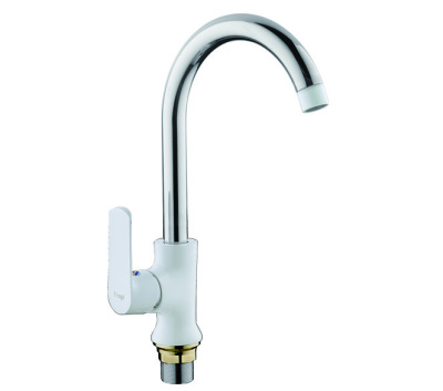 F 4031 Смеситель с для кухни с гайкой белый/хром. однорукий FRAP 