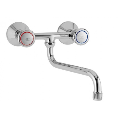 306 IRIS  Смеситель для мойки, настенный, излив 125 мм. с классической кран-буксой MOFEM 