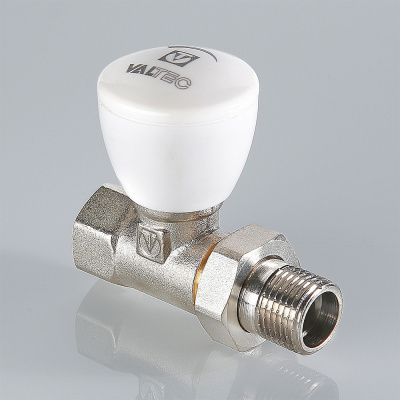 Клапан ручной прямой РЕГУЛИРОВОЧНЫЙ  1/2"  со сгоном. Резьба внутренняя - наружная VALTEC