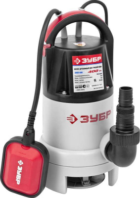 Насос погружной дренажный универсальный ЗУБР 400 Вт, 250 л/мин,напор 5 м, кабель 10 м.