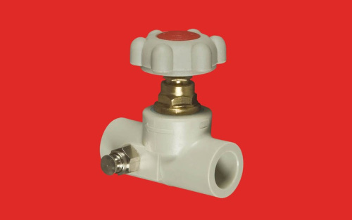 Вентиль прямоточный со спускником DN 25     FV-Plast Чехия (серый)   305025