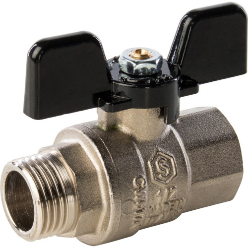 Полнопроходной шаровый кран  1" ручка бабочка резьба внутренняя - наружная STOUT 