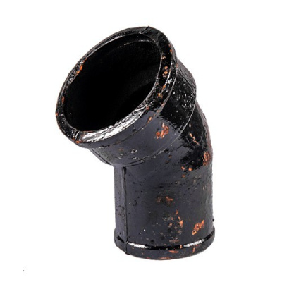 Отвод ( угол ) чугунный канализационный 135 (45)° Ø 50 мм ч/к чёрный ГОСТ 6942-98