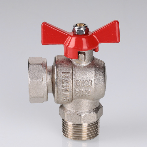 Кран шар. BASE угловой с накидной гайкой 1/2" вн.-нар. (короткий)  VALTEC  VT.267.NS.0404