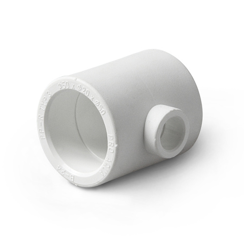 PRO AQUA PP-R Тройник переходной 110 x 75 x 110  Белый PA14598P полипропиленовый (фитинг)