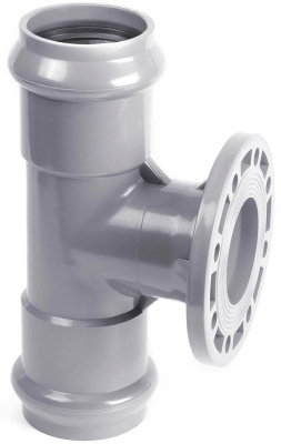 Тройник с ПВХ фланцем  DN Ø 110 х 100  Хемкор           