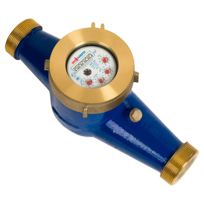 Счетчик воды ЭКОМЕРА ЭКО Ду40 L300 ХВС многоструйный антимагнитный, резьбовой. Сгоны в комплекте