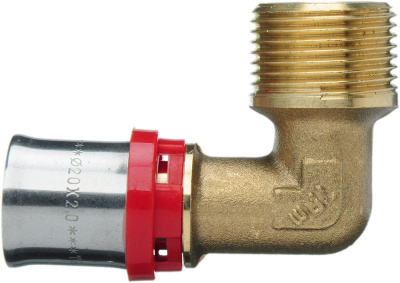 Фитинг пресс для металлопластиковой трубы  Угол 20 x 3/4" Наружная резьба TeRma (TRm)