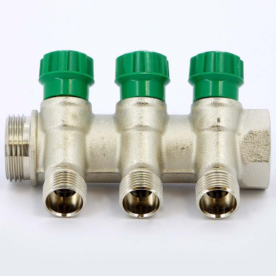 Регулировочный Коллектор на 3 выхода 1" х 1/2" TIEMME НИКЕЛЬ 1877К50060503