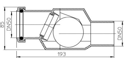 HL 4 DN50 обратный канализационный клапан шар- поплавок DN50