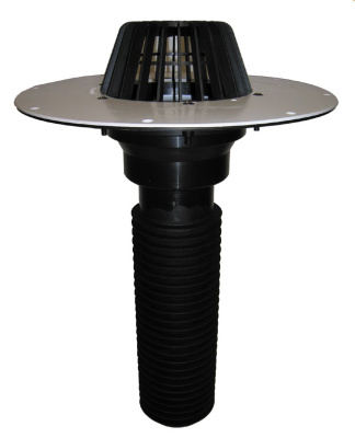 Воронка универсал HL69P/5 для DN 160 с фланцем из ПВХ ,с гибкими уплотнитель. кольцами, вертикальная