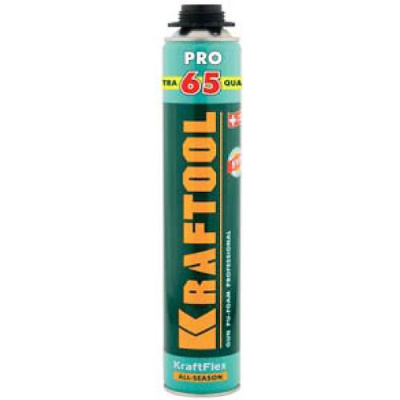 Монтажная пена  "KRAFTOOL PREMIUM PRO 65" 850 мл для пистолета (всесезонная увеличенный выход пены)