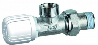 Угловой терморегулирующий вентиль FAR 1/2"          Наружная-Наружная резьба с горизонтальной буксой