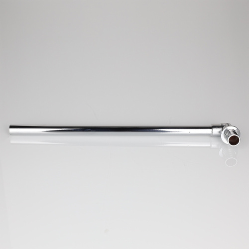 Угловой аксиальный фитинг с хромированной латунной трубкой короткий 20(2,8)х15 L 300 мм