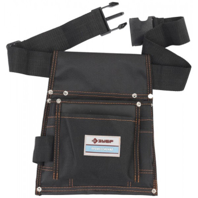 Сумка на поясе ЗУБР "КРОНА" для инструментов, нейлоновая, 10 карманов
