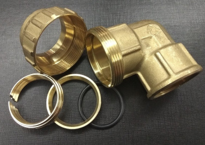 Угол 32 х 1"  Внутренняя резьба Латунь для труб ПНД  TIEMME  3400162