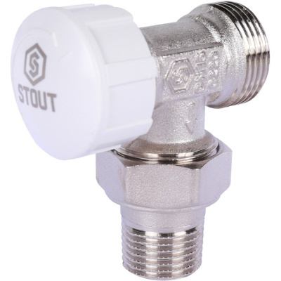 Клапан термостатический угловой (подключение ЕК) 1/2" х 3/4."ЕК SVT-0002-100015 STOUT 