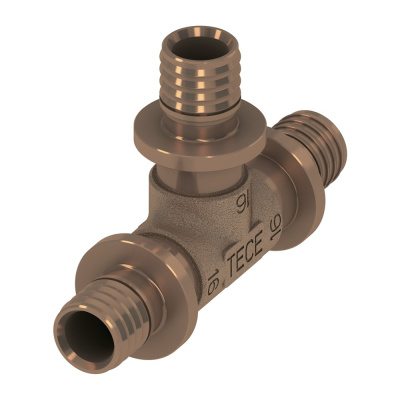 TECEflex Тройник 90°, 32 x 32 x 32, бронза 710132