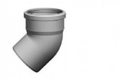 Отвод канализационный DN 110x45° мм белый бесшумный Синикон КОМФОРТ