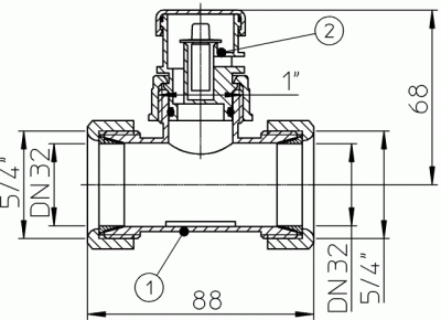 HL 902T/40; DN40. размер 40х1" Воздушный клапан с тройником (2-е конусные гайки)
