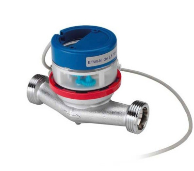 Счётчик ГВС ZENNER ETWI-N (импульсный), 3/4" с комплектом штуцеров 