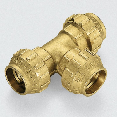 Тройник 50х50х50 латунь для труб ПНД  TIEMME  3400055