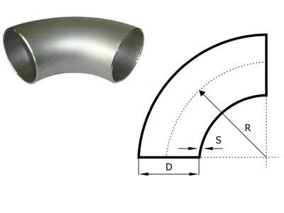 Отвод  90 гр. 12Х18Н10Т 33,7х3,2  мат.из нержавеющей стали бесшовный
