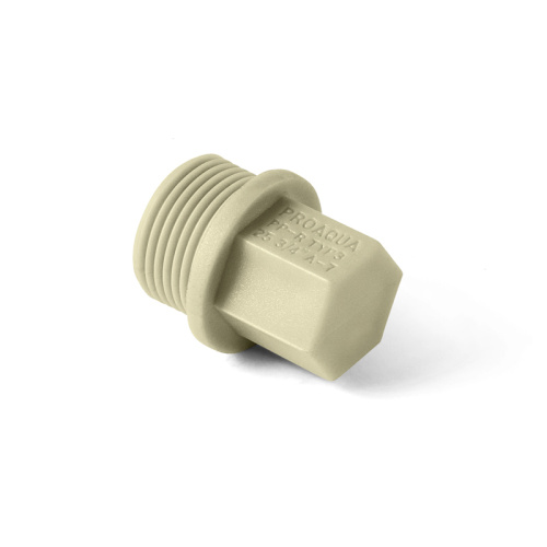 PRO AQUA PP-R  Заглушка 3/4 нар.резьба                    Серая PA15510PG полипропиленовый (фитинг)